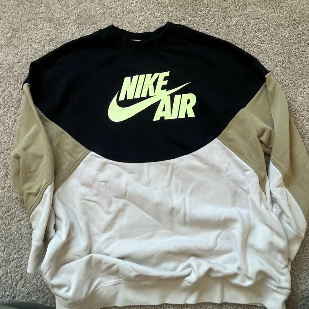 Nike Air Women’s Colorblock  Sweatshirt  - Black, Tan, White size S